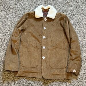 Robert Graham Brown Corduroy Jacket Barn Chore Coat Removable Collar Medium New
